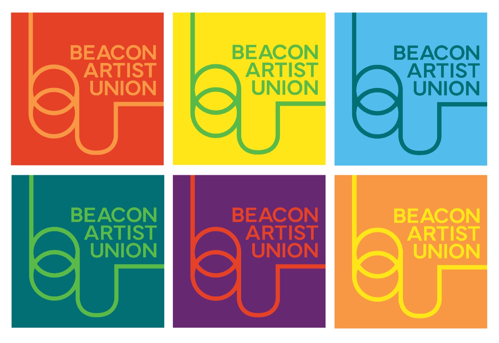 Square logo lockups across the palette