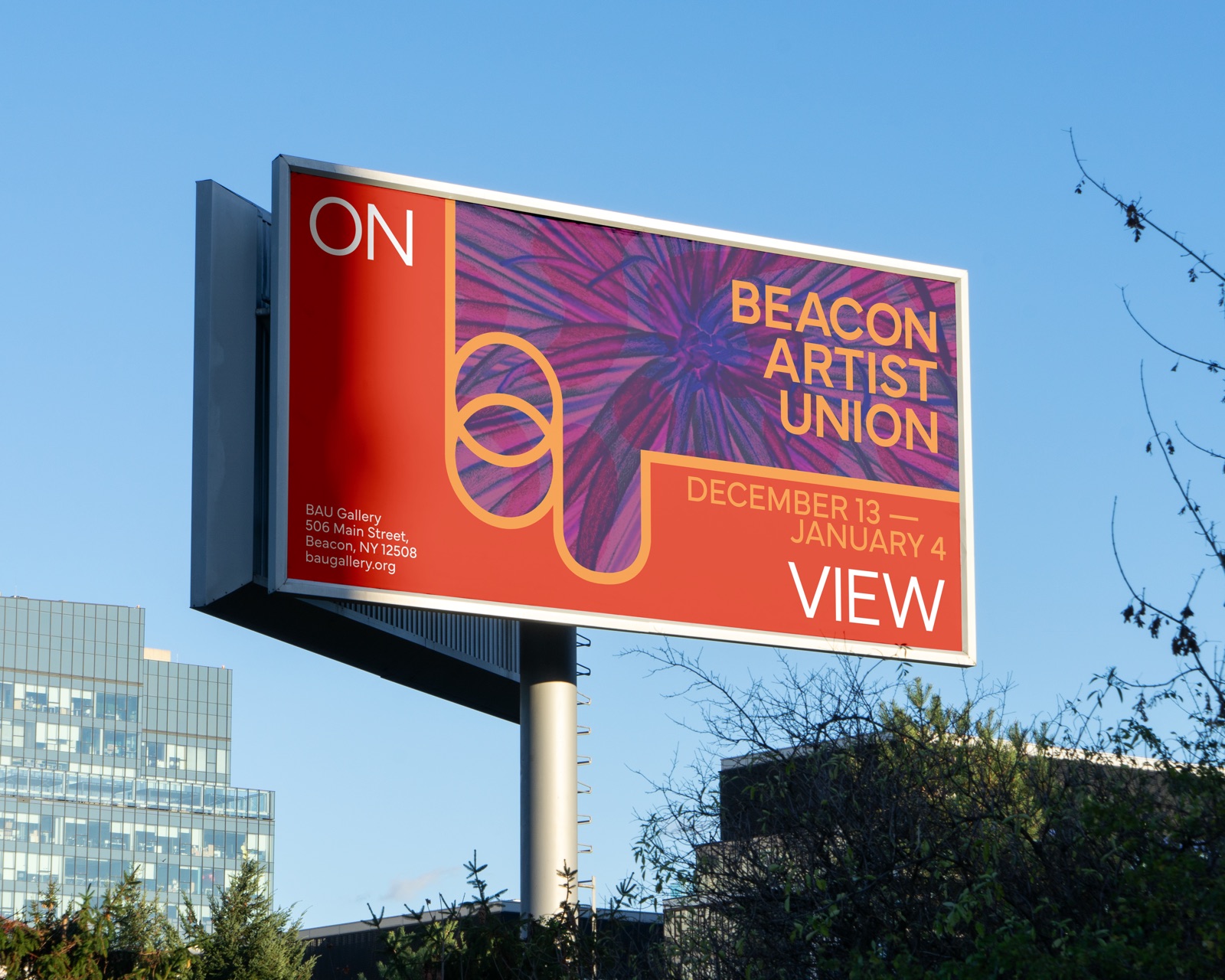 Billboard against a blue sky