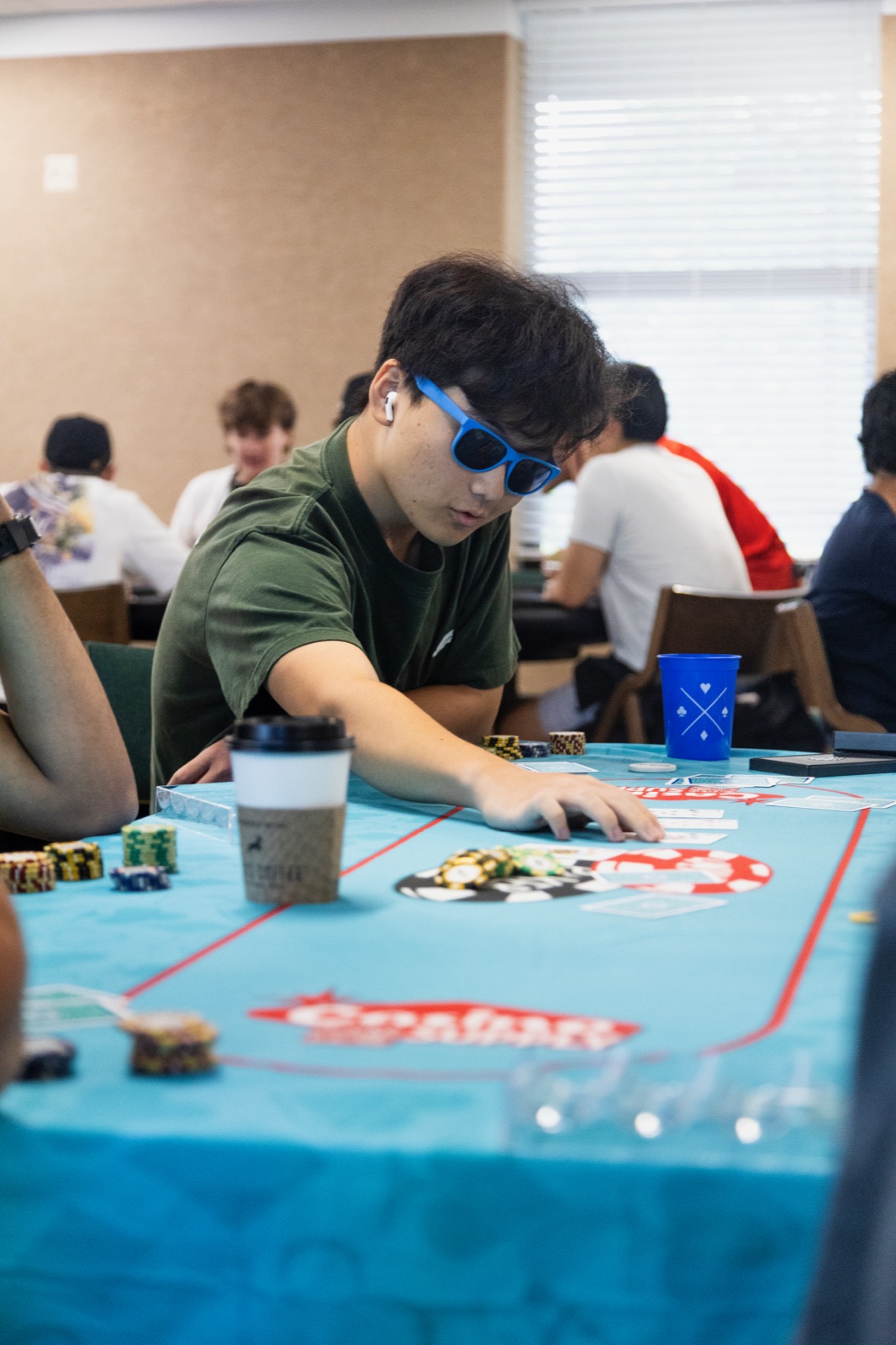 A player at the table during a tournament